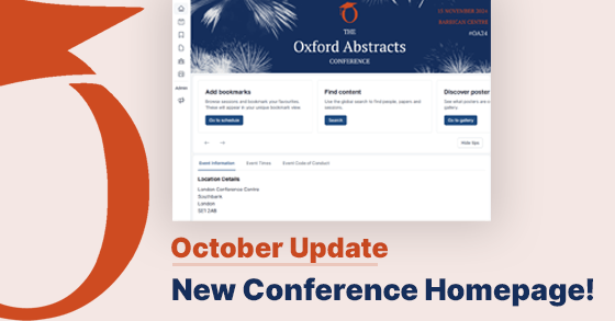 image for post New Feature for October - Conference Homepage